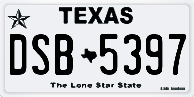 TX license plate DSB5397