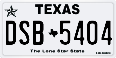 TX license plate DSB5404