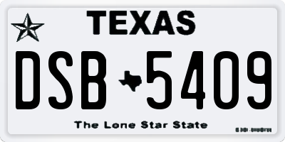 TX license plate DSB5409