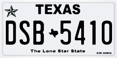 TX license plate DSB5410