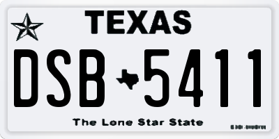 TX license plate DSB5411