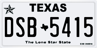 TX license plate DSB5415