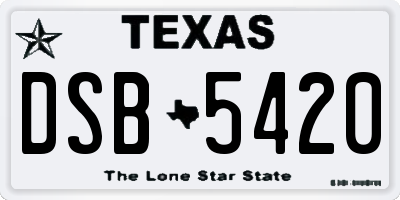 TX license plate DSB5420