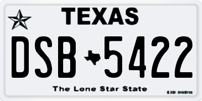 TX license plate DSB5422