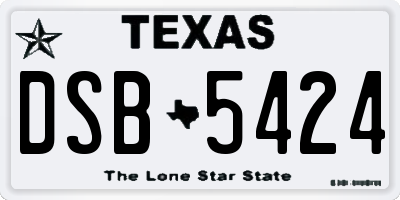 TX license plate DSB5424