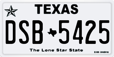 TX license plate DSB5425