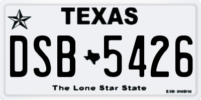 TX license plate DSB5426
