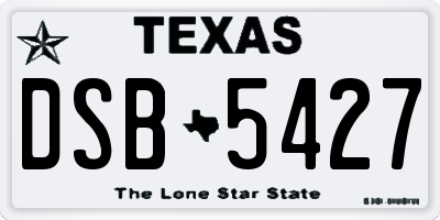 TX license plate DSB5427