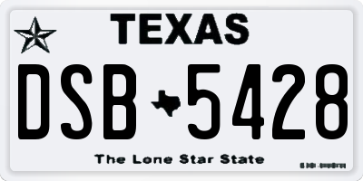 TX license plate DSB5428