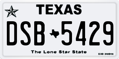 TX license plate DSB5429