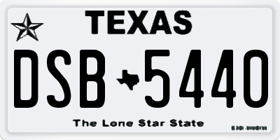 TX license plate DSB5440