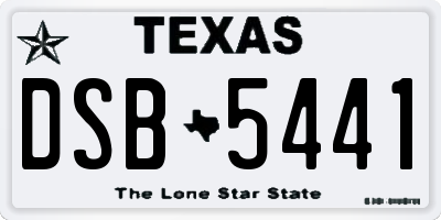 TX license plate DSB5441