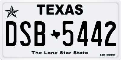 TX license plate DSB5442