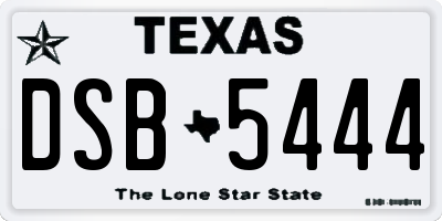 TX license plate DSB5444