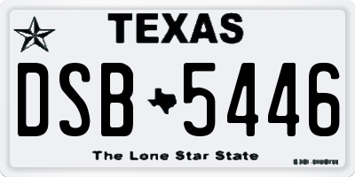 TX license plate DSB5446