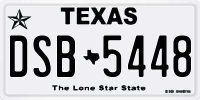 TX license plate DSB5448