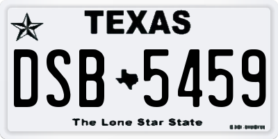 TX license plate DSB5459