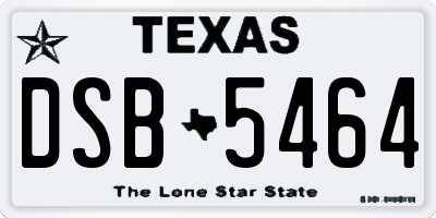 TX license plate DSB5464