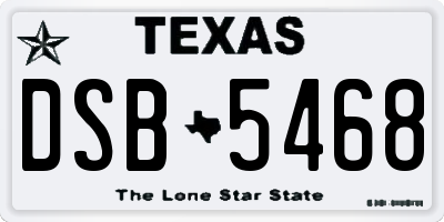TX license plate DSB5468