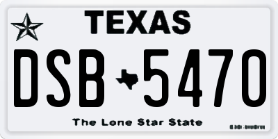 TX license plate DSB5470