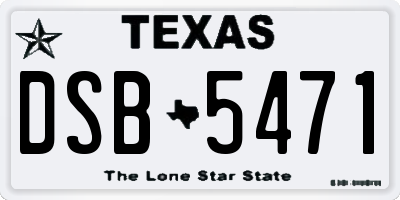 TX license plate DSB5471