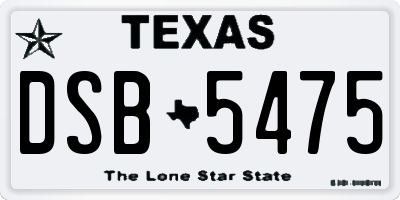 TX license plate DSB5475