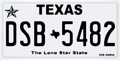 TX license plate DSB5482