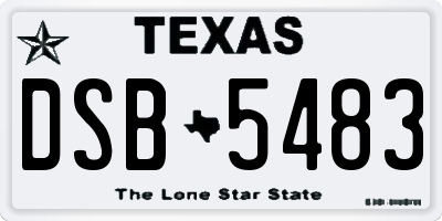 TX license plate DSB5483