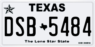 TX license plate DSB5484
