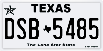 TX license plate DSB5485