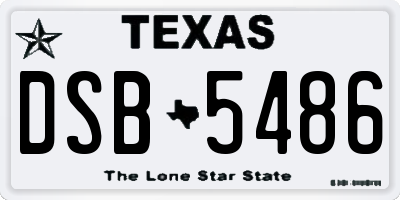 TX license plate DSB5486