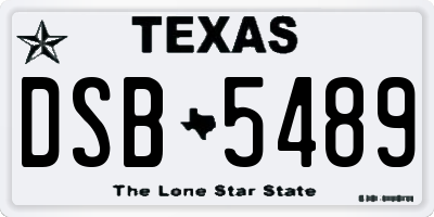TX license plate DSB5489