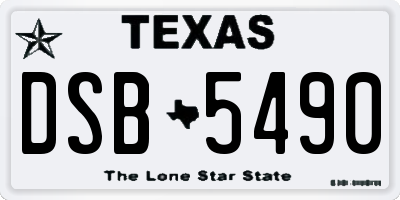 TX license plate DSB5490