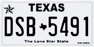 TX license plate DSB5491
