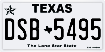 TX license plate DSB5495