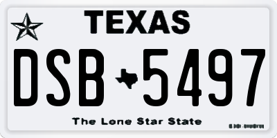 TX license plate DSB5497