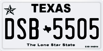 TX license plate DSB5505