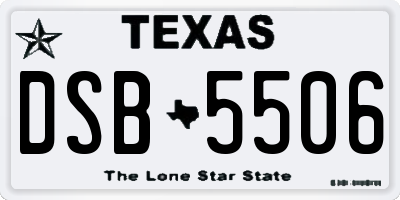 TX license plate DSB5506