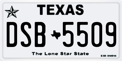 TX license plate DSB5509