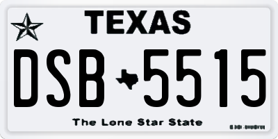 TX license plate DSB5515