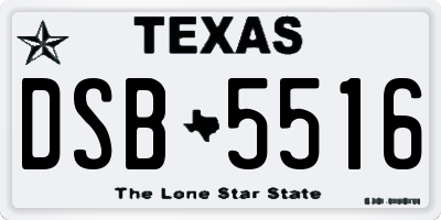 TX license plate DSB5516
