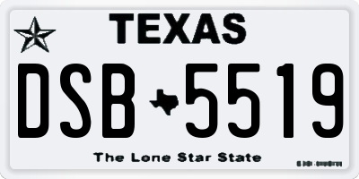 TX license plate DSB5519