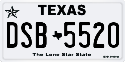 TX license plate DSB5520