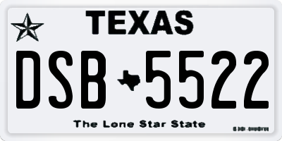 TX license plate DSB5522