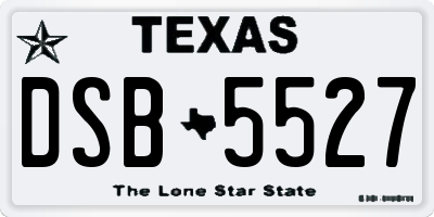 TX license plate DSB5527