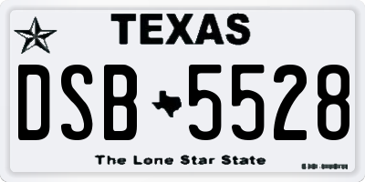 TX license plate DSB5528
