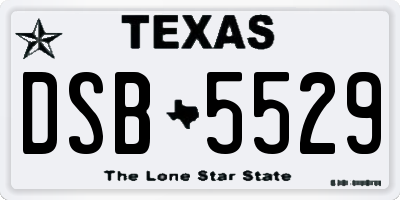 TX license plate DSB5529