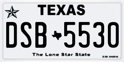 TX license plate DSB5530