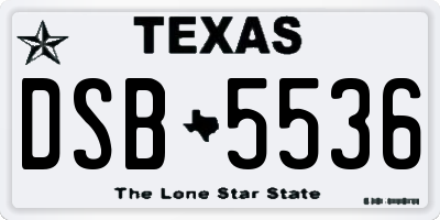 TX license plate DSB5536