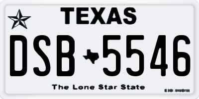 TX license plate DSB5546